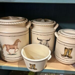 Western Themed Ceramic Canister Set